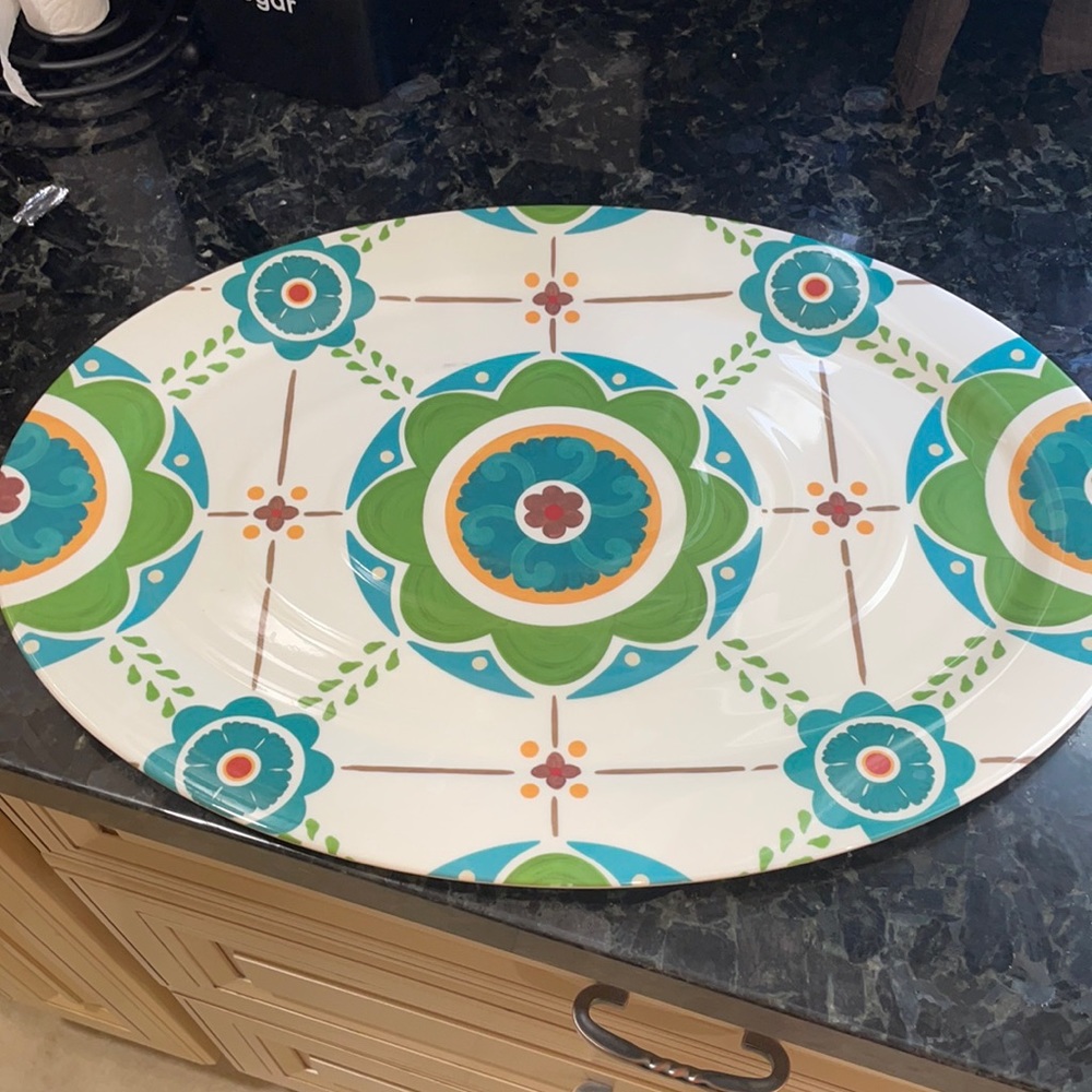 Oval shape flat serving plate